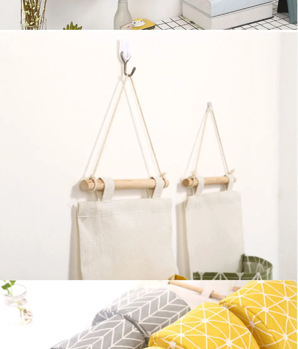 Cute Wall Sundry Cotton Line Hanging Organizer Bag Multi-layer Holder Makeup Rack Jewelry Storage Box Basket Home Decoration (8)