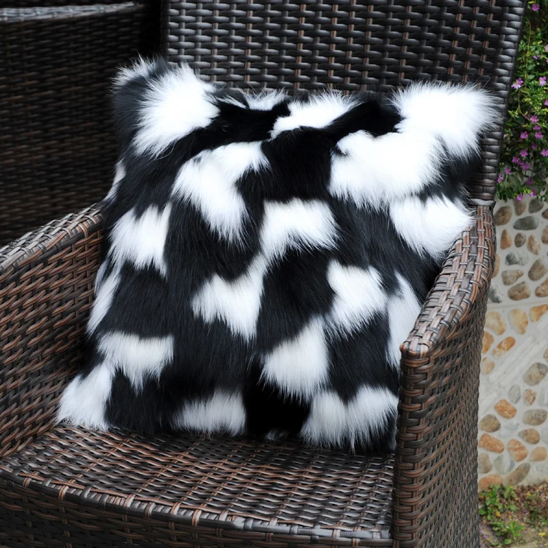 

FREE SHIPPING CX-D-33A Super Quality Cushion Real Fox Fur Patchwork Fashion Pillow Cases Decorative Pillowcasesfor Winter