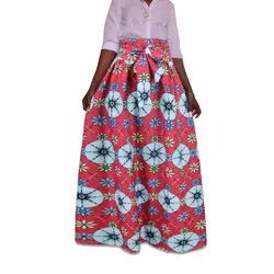 Африканских женщин юбка печатным рисунком большие размеры плиссированная юбка с поясной ремень BM1969