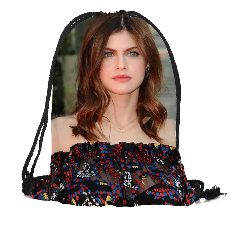 

Custom Alexandra Daddario Backpack Drawstring Bag Travel Beach School Bag Multi-function Backpack Printing