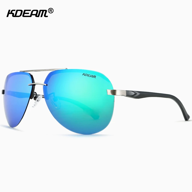 

KDEAM Aluminum Magnesium Polarized Sunglasses Men 62mm Lens Sun Glasses Polaroid Two-tone Goggles With Designer Box