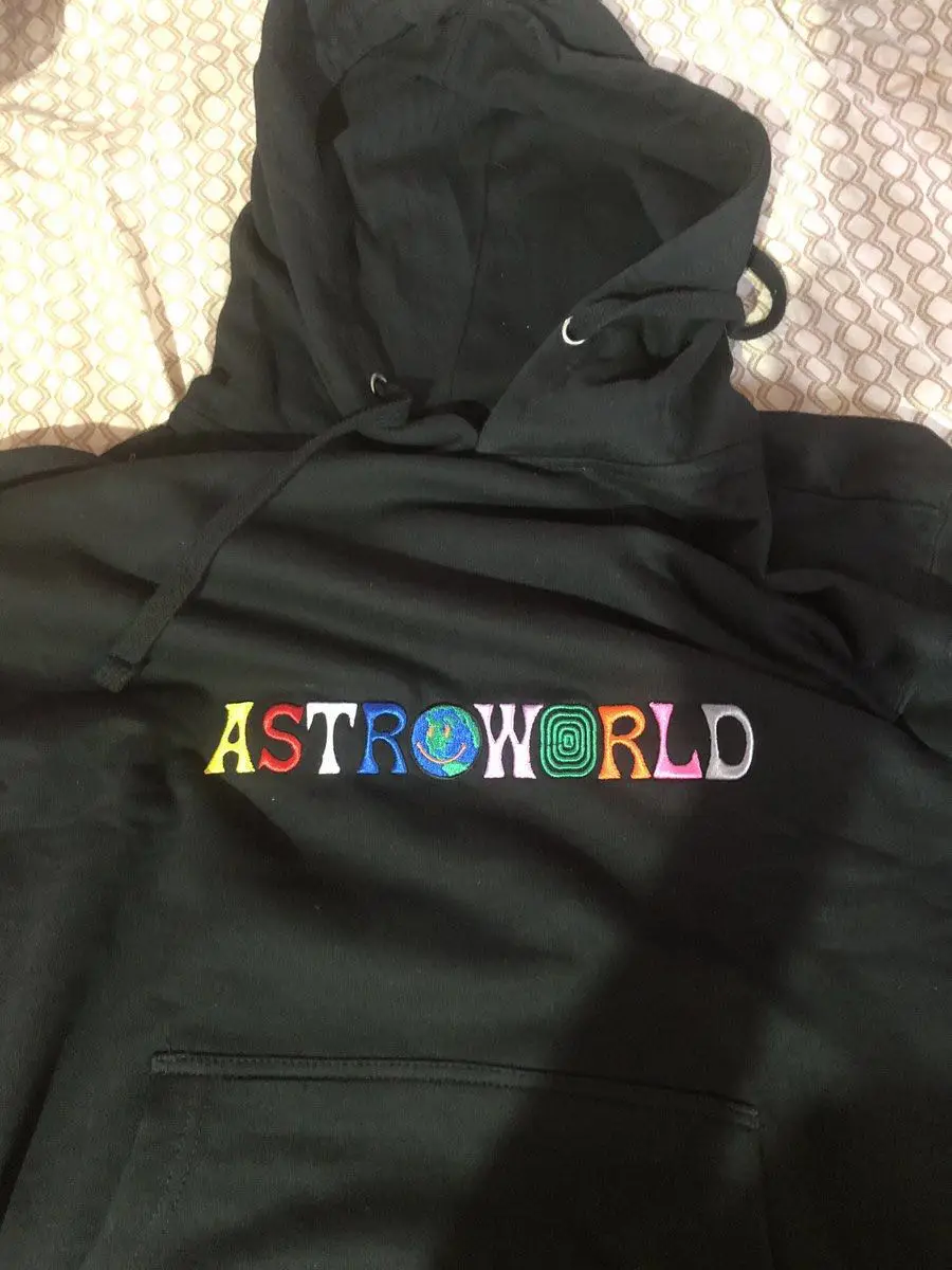 Трэвиса Скотта ASTROWORLD толстовки человек вышивка письмо печати Swag WISH YOU're HERE Толстовка Плюс Размер США S-XXL