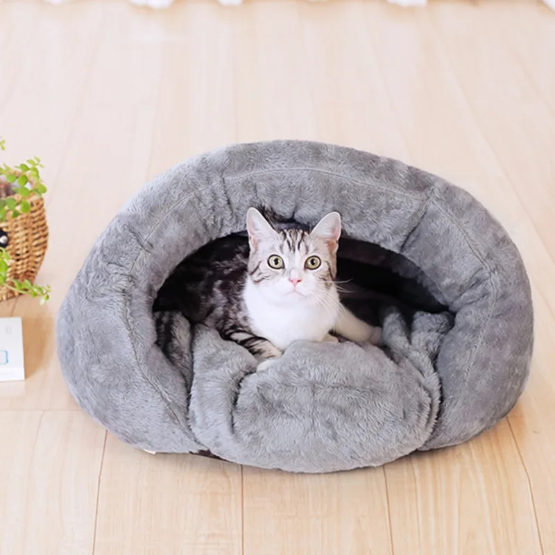 New Arrival Warm Cat Sleeping Bags Pet Beds Half Cover Winter Nest