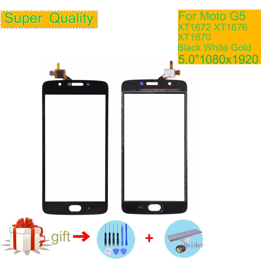 

ORIGINAL Touchscreen For Motorola Moto G5 XT1672 XT1676 XT1670 Touch Screen Digitizer Front Glass Panel Sensor Black NO LCD 5.0"