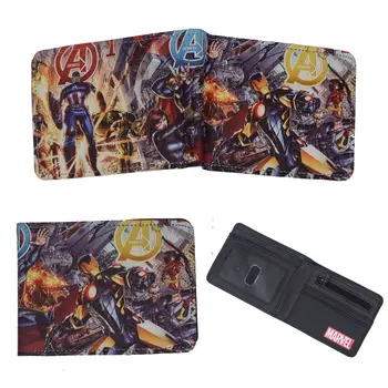 

New Purse Avengers Alliance 4 Wallets Superhero Iron Man Captain America 2-fold Short Wallet Students Gift Anime Cartoon Purse