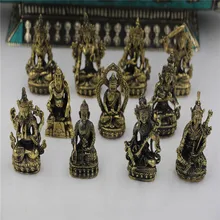 Ручная работа из чистой латуни статуя маленького Будды буддийская медитация мини ремесло Карманный Будда украшение дома подарок ремесло