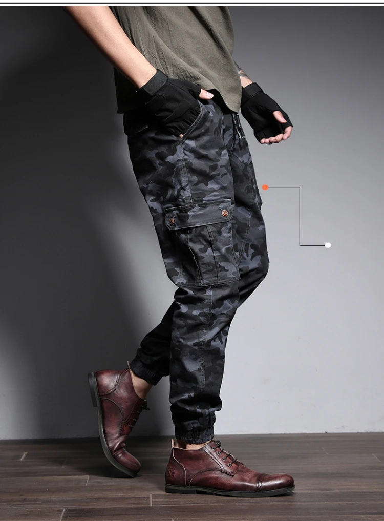 Gersri S-7XL, Мужские штаны для бега, Осенние узкие штаны-шаровары, мужские камуфляжные военные штаны, свободные брюки-карго, камуфляжные штаны для бега