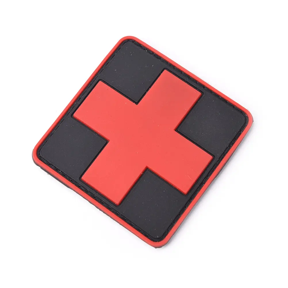 2019 Fashion 1pc 3D PVC Patch Rubber Red Cross Flag Switzerland Swiss Medic Paramedic Tactical Army Patches Print Cross Tactic Army Dress Patch Embroidery Necklace Iron Loop Flag Hook para