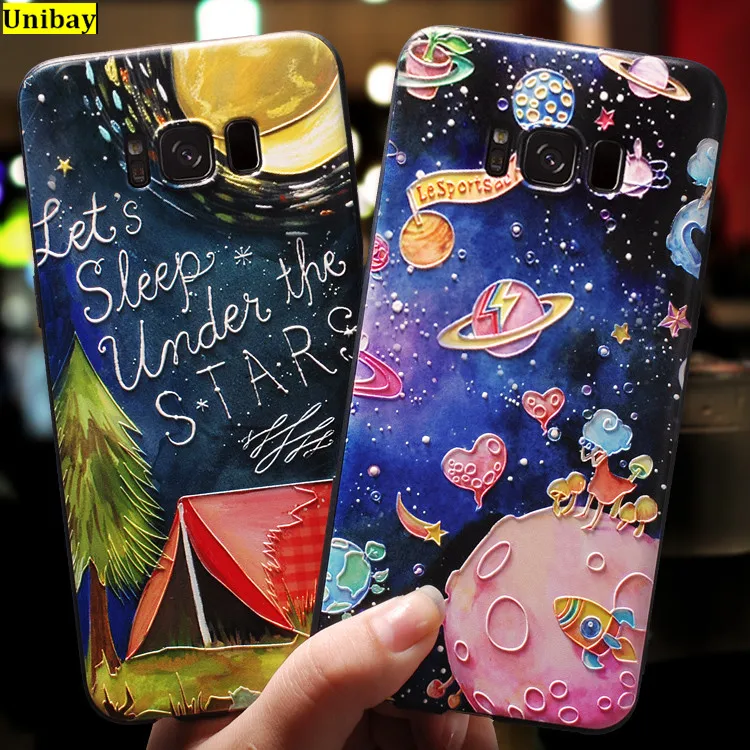 For Galaxy S8 Case soft 3d relief tpu silicon Back Cover Samsung S9 s8 Matte Anti-Scratch |