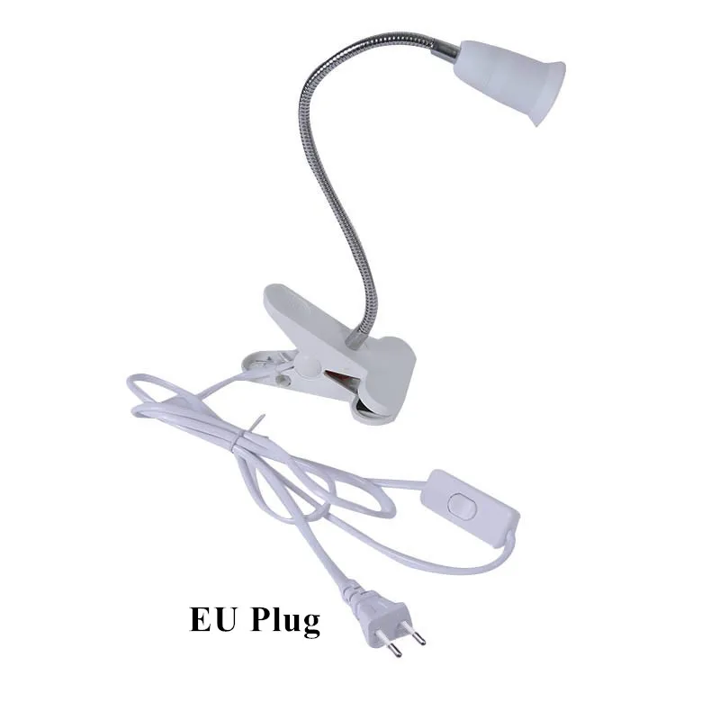 Цельнокроеное платье E27 настольная лампа Клип держатель E27 настольная лампа Клип держатель с включения/выключения 1,8 м кабель гибкий универсальный поворотный разъем - Цвет: EU Plug