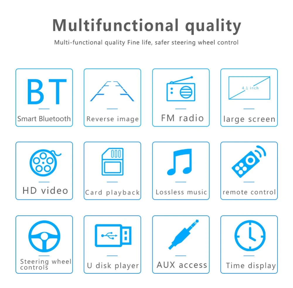 Автомобильный MP3 плеер FM Радио Bluetooth Handsfree обратное изображение Авторадио 1din Поддержка камеры заднего вида аудио FM/AUX/USB