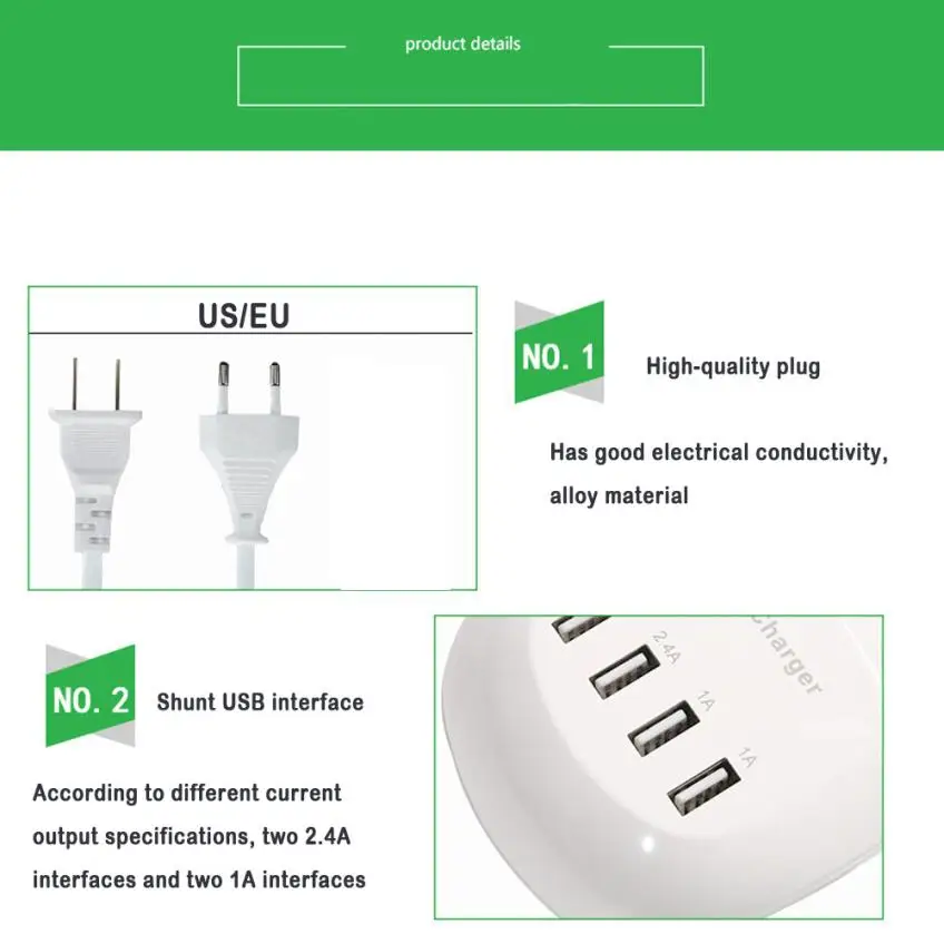 Binmer цифровые кабели аудио видео кабель 4 порта зарядная станция usb хаб 5 в 1A / 2.4A