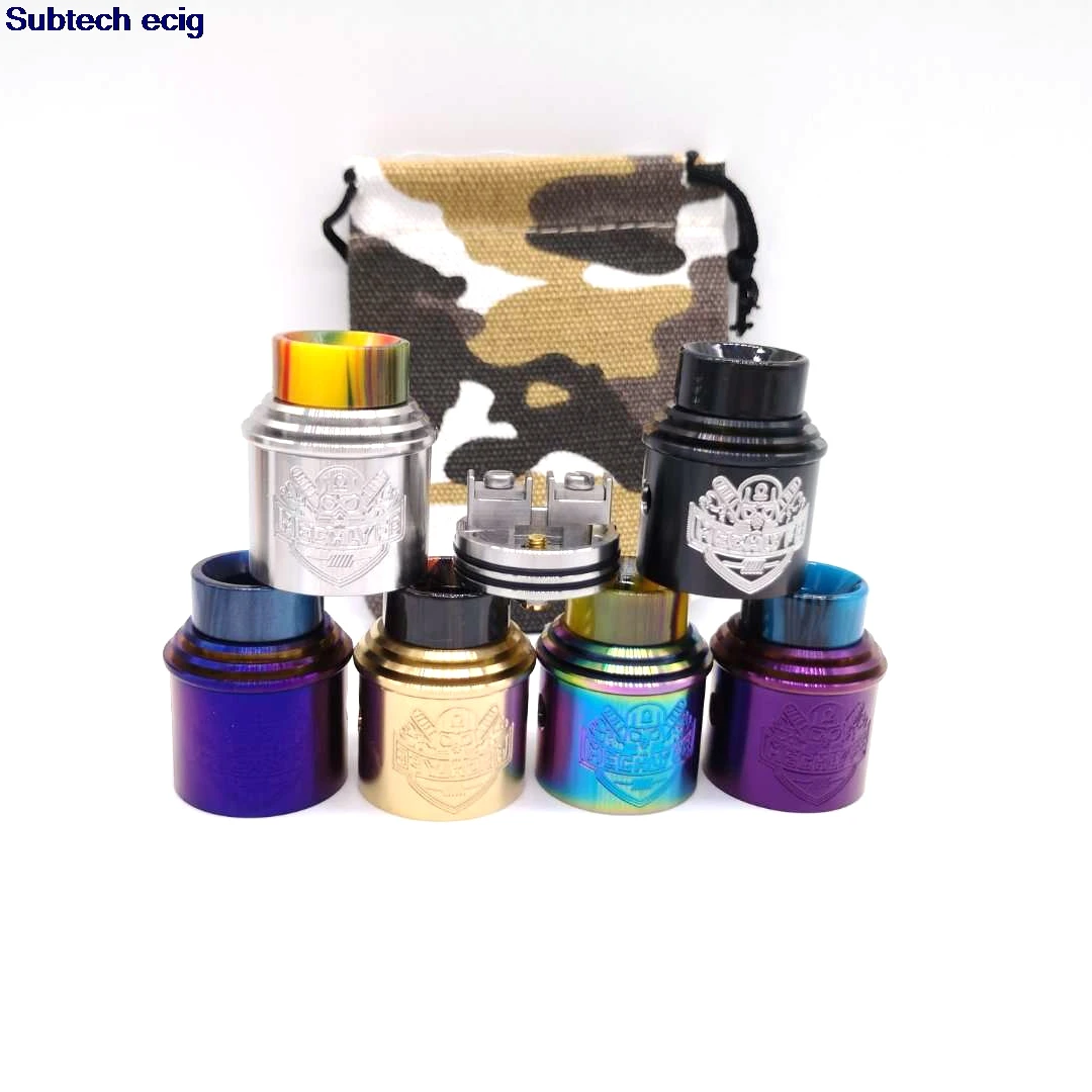 

New Design Apocalypse Mechlyfe RDA Atomizer 24MM 5 Colors Peek Insulator with translucent Cap fit 510 E Cigarette mech mod