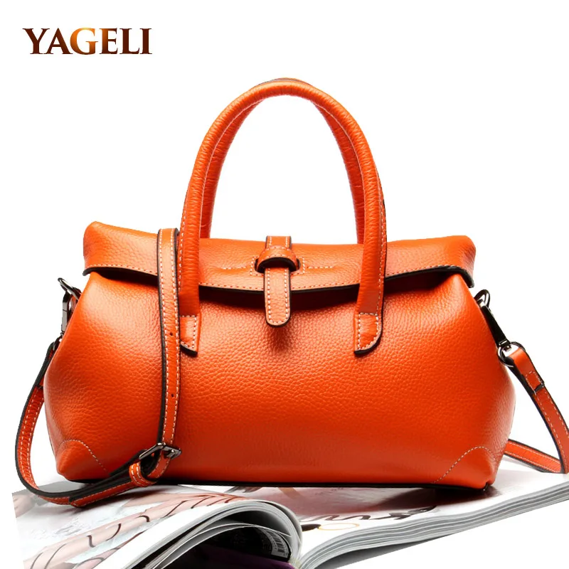 

2018 genuine leather women's handbag luxury big size lady totes brand design women's shoulder bags cow leather top-handle bags