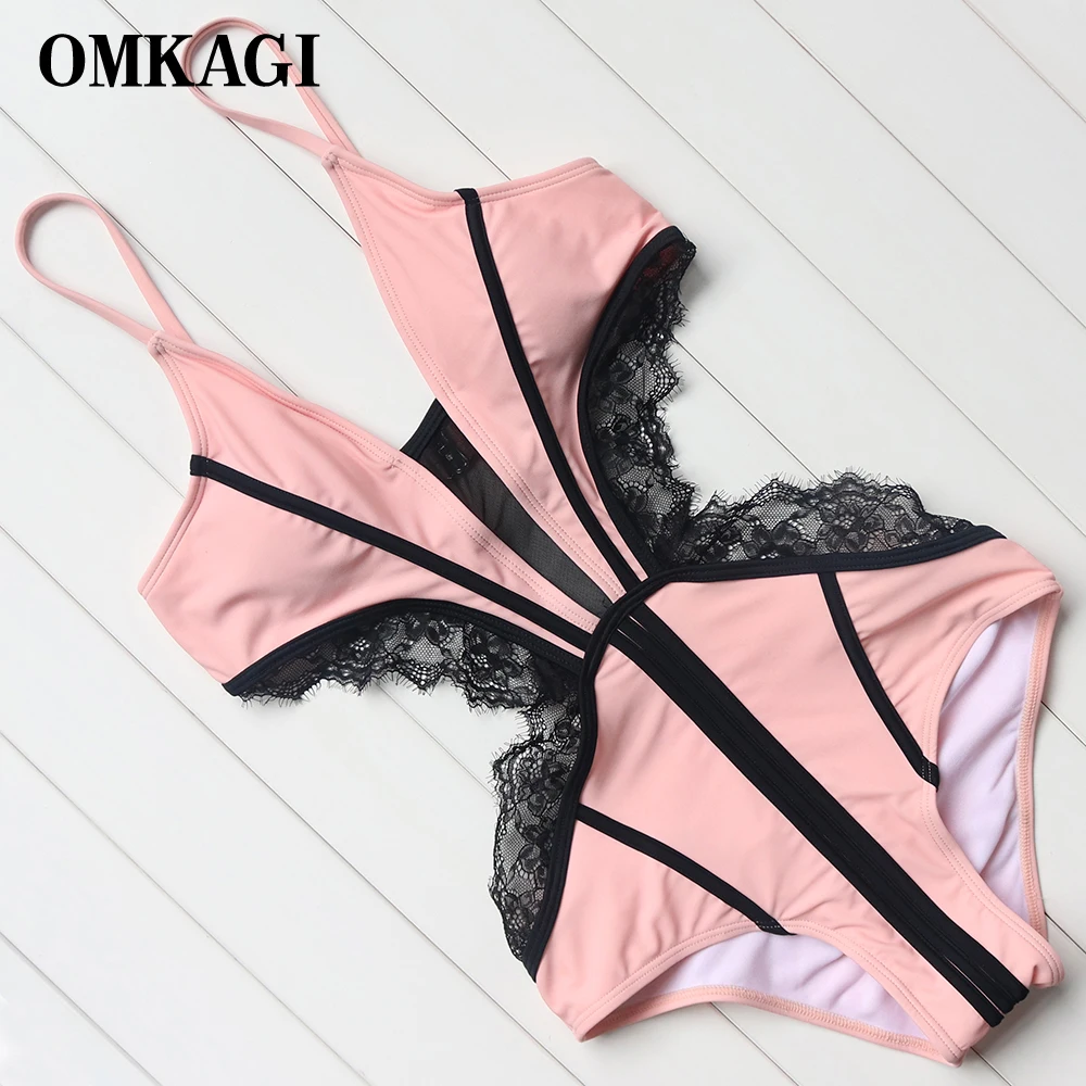 OMKAGI Brand One Piece Swimsuit Women Swimwear Maillot De Bain Femme Fused Bodysuits Swimming Bathing Suit