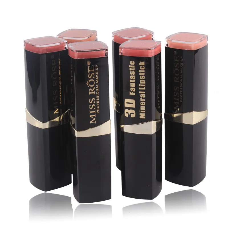 

MISS ROSE12 Type Matte Lipstick Square Tube Lipstick 3D Pencil Makeup Sweet Girl Lip Lipstick To Mouth Lasting Moisture Lipstick