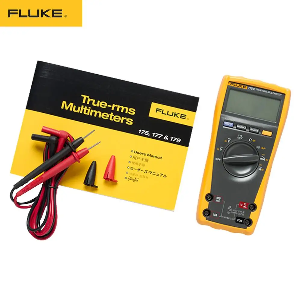 Fluke 175 175C True RMS цифровой мультиметр напряжение Ом Емкость Частота Температура Тестер