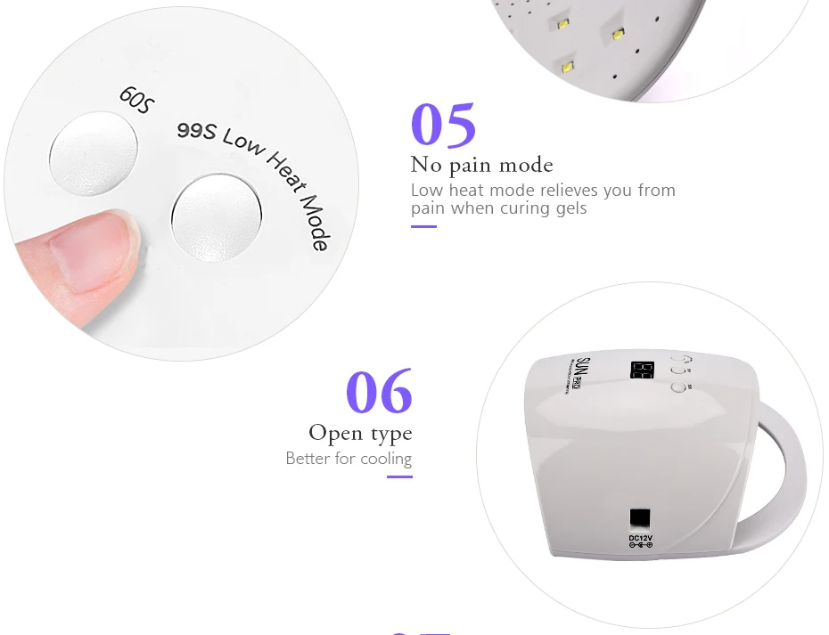 UV Nail Lamp Led Nail Dryer for Gels Nail Polish Curing Lamps with Sensor Low Heat Mode Nail Dryer Manicure Tools Nail Art Light (5)