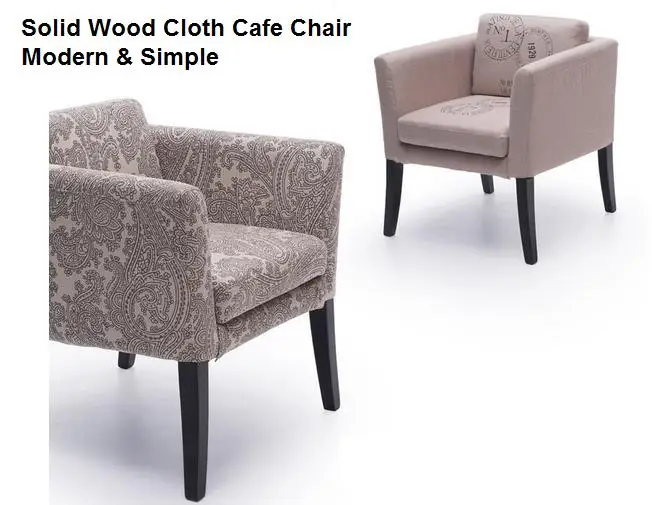 Solid Wood Cloth Cafe Chair Nordic Cafe Study Rear Armrest Sofa Chair Modern Simple Solid Wood Cloth Cafe Chair Nordic Cafe Study Rear Armrest Sofa Chair Modern Simple