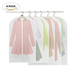 LUOEM 6 шт. чехол для одежды для защиты от пыли чехол для одежды протектор с молнией Костюм дорожная сумка гардероб организовать одежду сумка для хранения