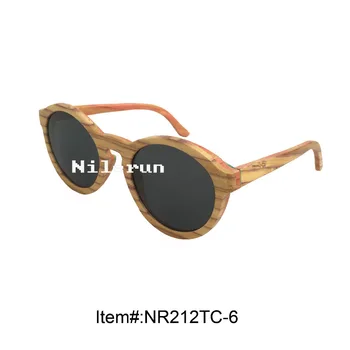 

round purple stripe colorful bamboo sunglasses