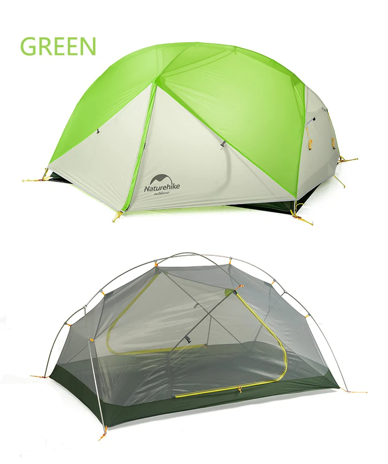 Tendas com Mat Temporada de Turismo Acampamento ao ar Naturehike 20d 2 Pessoa Tenda Ultraleve Livre Tenda à Prova d' Água Nylon Fabic 3 Caminhadas Livre 5 Ao Ar Livre Tenda À Prova D'