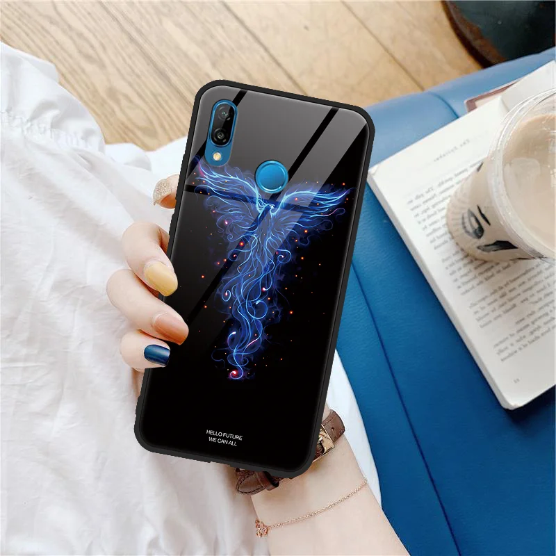 Wolf Fox Tiger Deer Cat Tempered Glass Case For Huawei Honor 20 Pro 8X View Note 10 9 P20 P30 Pro Lite P Smart Y6 Y9 Cover - Цвет: lingniao