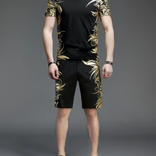 Комплект с шортами человек с принтом букв летние комплекты Для мужчин спортивный костюм C521