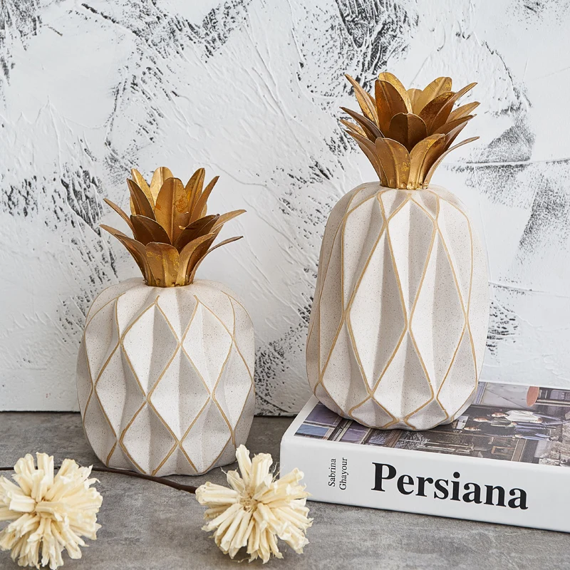 

Nordic creative ceramic simulation pineapple statue home decor crafts room decoration objects porcelain pineapple figurine