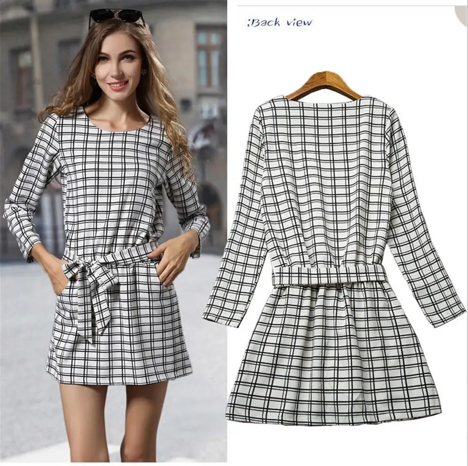 Elegant top quality European Style casual winter dresses women 2015