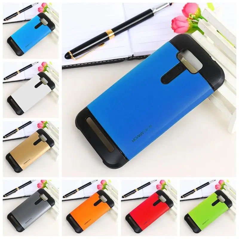 

New Anti-knock SLIM ARMOR Case For Asus zenfone 2 Laser 5.5" ZE550KL Z00LD 5.5" Double Tough protective silicone cover + 1x film