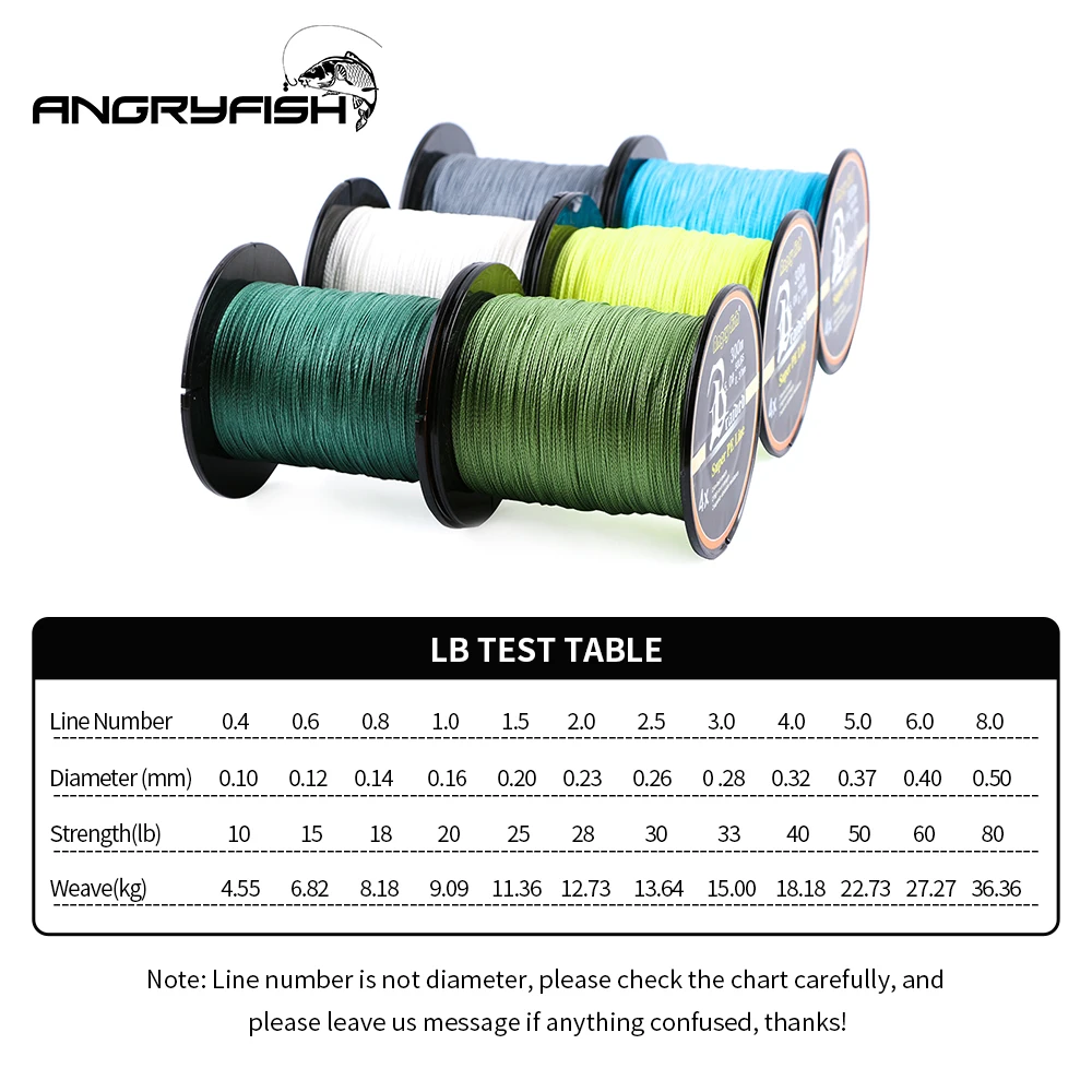 Angryfish 300 Meters 4x Braided Fishing Line Multifilament Fishing Wire Carp Fishing 10-80lb Super PE Line Angryfish 300 Meters 4x Braided Fishing Line Multifilament Fishing Wire Carp Fishing 10-80lb Super PE Line