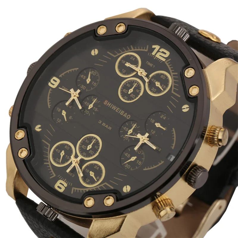 super cool big case four time zones military watches for men watch casual quartz watches 2 (5)