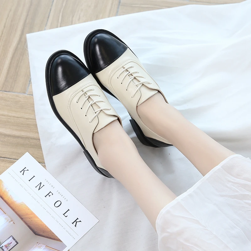 

COOTELILI Fashion Women Flats Shoes Woman Casual Ladies Loafers Lace up British Style Platforms Oxfords Women