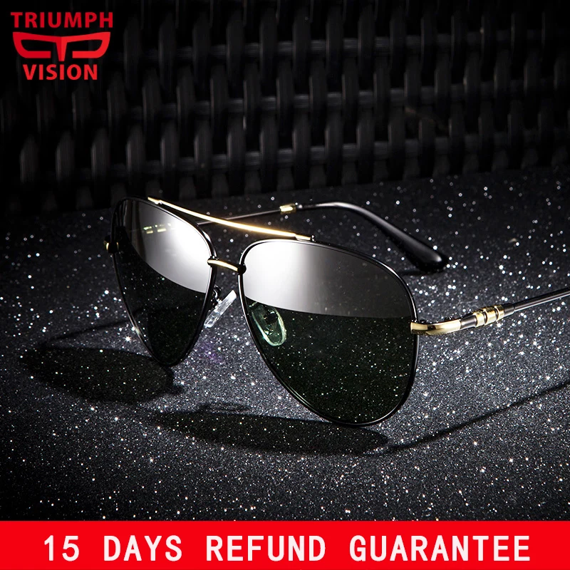 

TRIUMPH VISION Mens Chic Pattern Sunglasses Anti-Glare UV400 Lunette Classic New Design Sun Glasses Driver Polarized