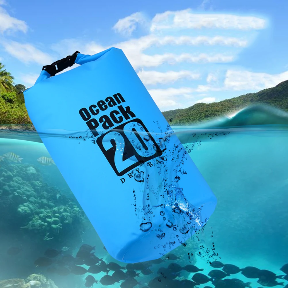 5L/10L/20L водостойкий сухой мешок сумка катание на лодках Каякинг Кемпинг рафтинг Туризм Плавание Туризм сумка для хранения складной рюкзак - изображение