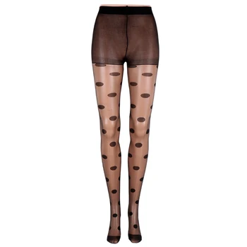 

Women's Tights Classic Small Fresh Full Length Big Dotted Design Stretch Silk Thin Lady Vintage Pantyhose Female Hosiery