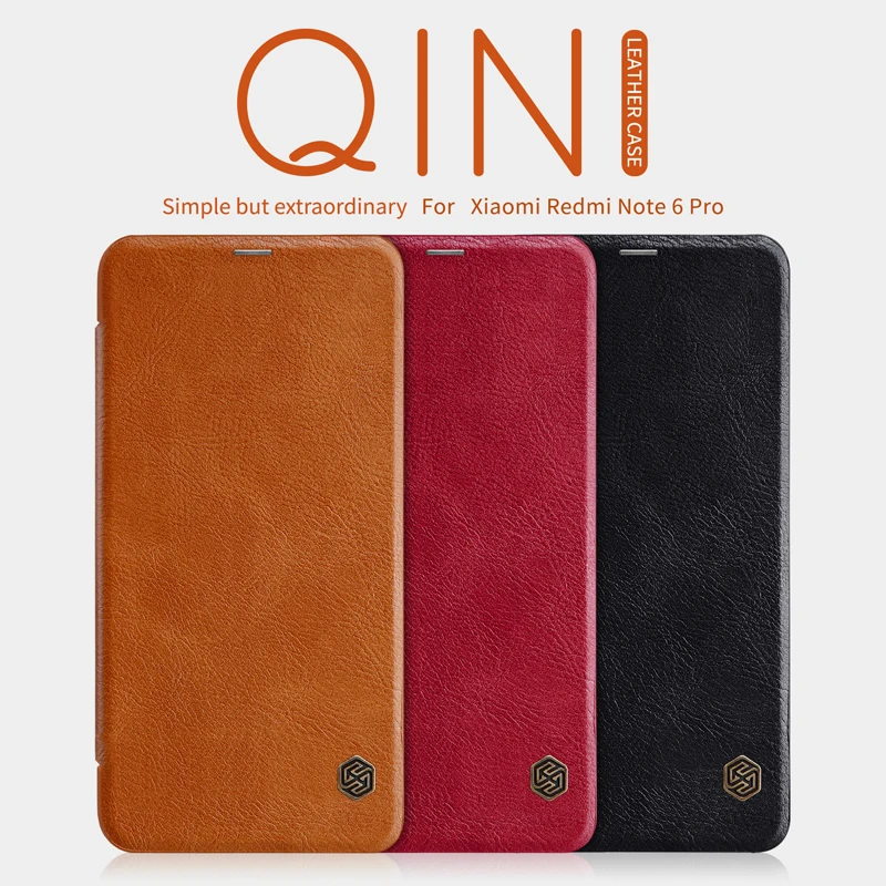 

Flip case for Xiaomi redmi Note 6 pro NILLKIN vintage Qin smart wake up Case For redmi Note 6 pro cover Wallet Flip Leather Case