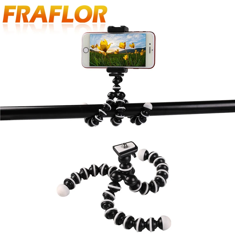Small Flexible Octopus Tripod for Phone with Phone Clip Tripod for