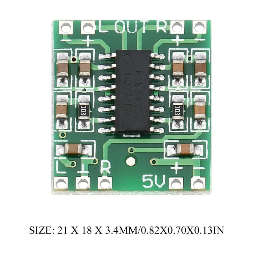 2 канала 3 Вт Цифровой мощности PAM8403 класса D аудио модуль Плата усилителя USB DC 5 в мини-класса D Цифровой усилитель доска lcd