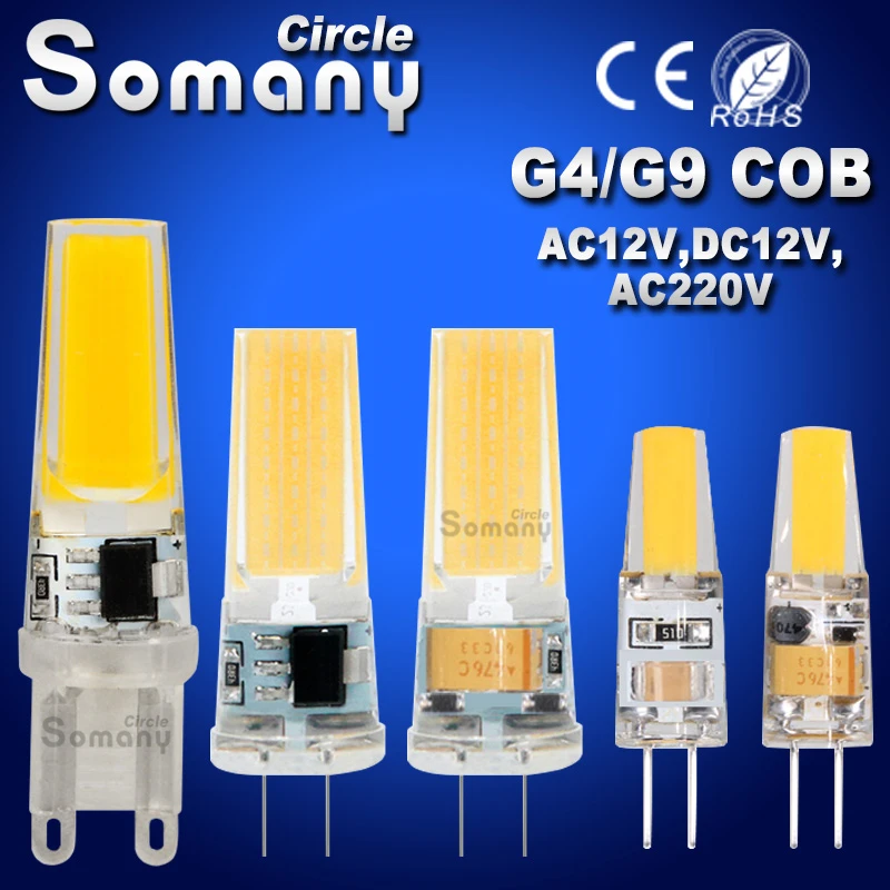 

Mini G4 G9 LED Lamp COB LED Bulb 6W 9W AC DC 12V 220V Dimming LED COB Light Dimmable 360 Degree Chandelier Replace Halogen Lamps