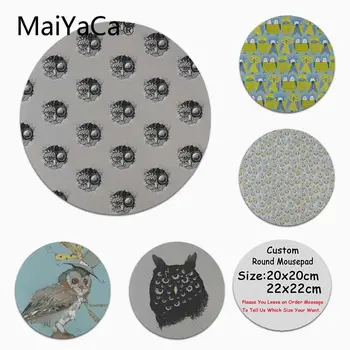 

MaiYaCa New Design Owl Anti-Slip Durable Silicone Computermats Custom Design Gaming Computer Round Mouse pads