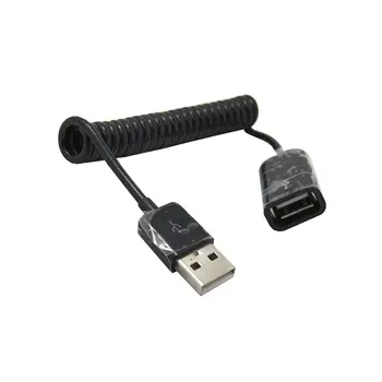 

3M/10FT elbow Spring Coiled USB 2.0 Male to Female Data Sync Charger Extension Cable