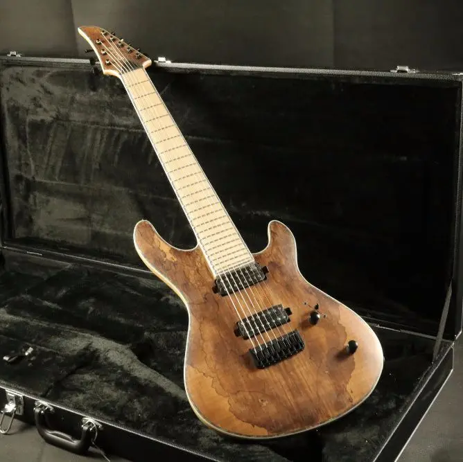 

spalted maple top neck through body 8 string electric guitar guranteed quality