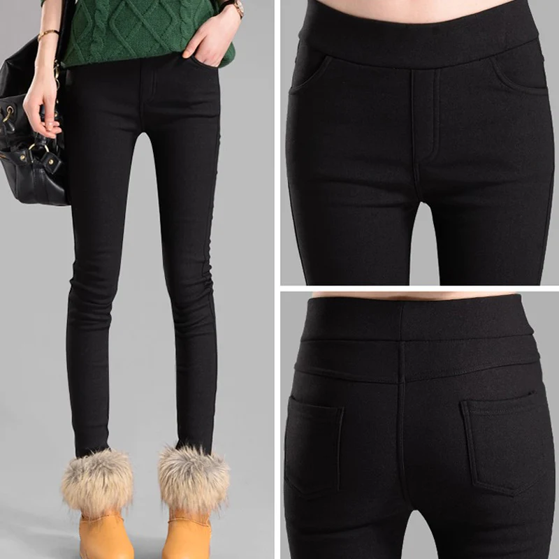 Горячая Распродажа, утолщенные эластичные брюки на осень и зиму, женские штаны, бархатные утолщенные Леггинсы, женские теплые брюки-карандаш
