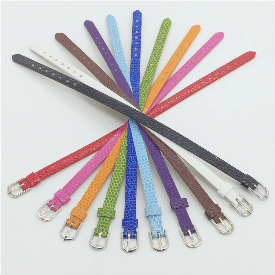 

Sales 8MM PU Leather Snake Wristband Bracelets DIY Charm Wristand Fit 8mmSlide Charms WB01-1