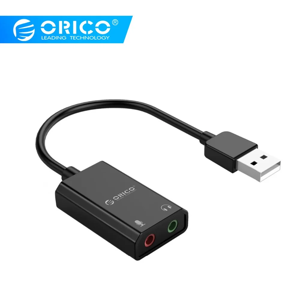 ORICO External USB Sound Card Audio Card 3.5mm USB Adapter USB to