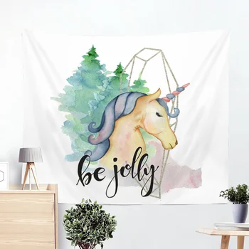

Bedding Outlet Unicorn Tapestry Pink and White Decorative Wall Hanging Beach Picnic Flamingo Sheets Floral tapiz Home Decor