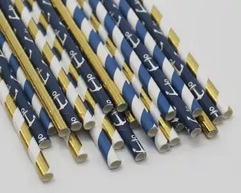 

Halloween Party Decor - Paper Party Straws - Gold, Black and Orange Theme Decor - Halloween