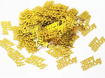 

50g 30*15mm Gold Golden GLITZ HAPPY BIRHTDAY Foil Sprinkles METALLIC CONFETTI Adults birthday party table decoration kits